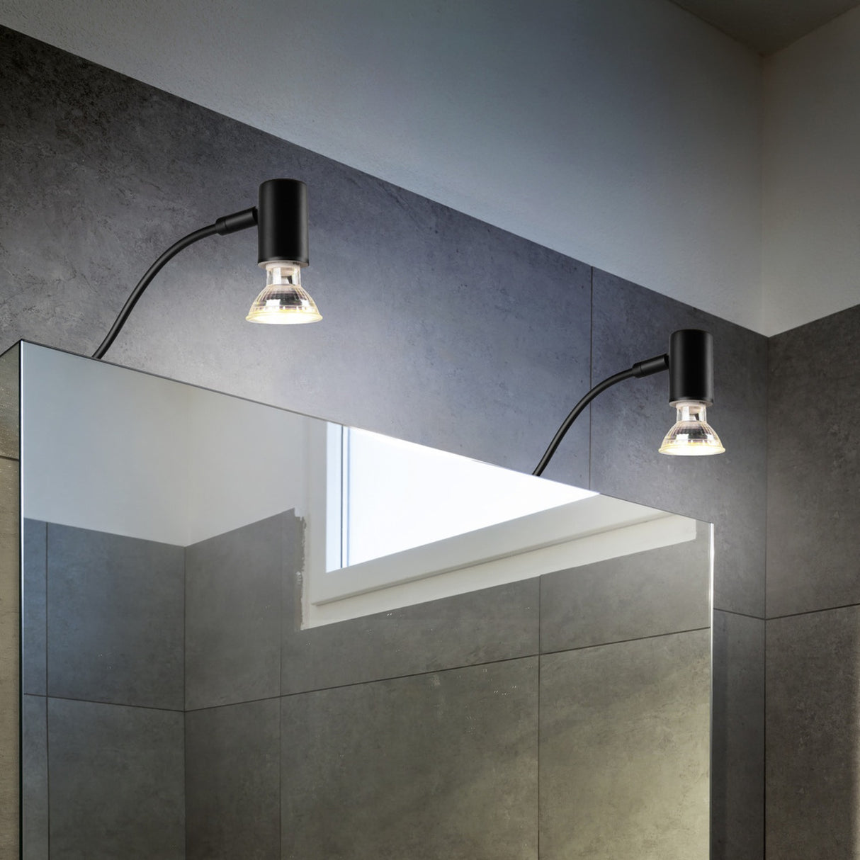 Giada Glass Outdoor Wall Light – Matt Black
