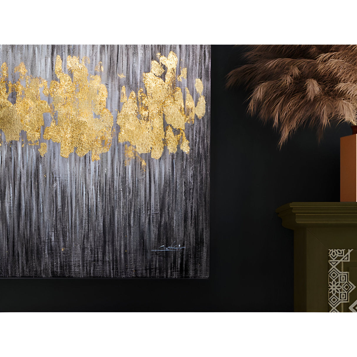 Sendero Gold Pulse Acrylic Painting - 80x160cm