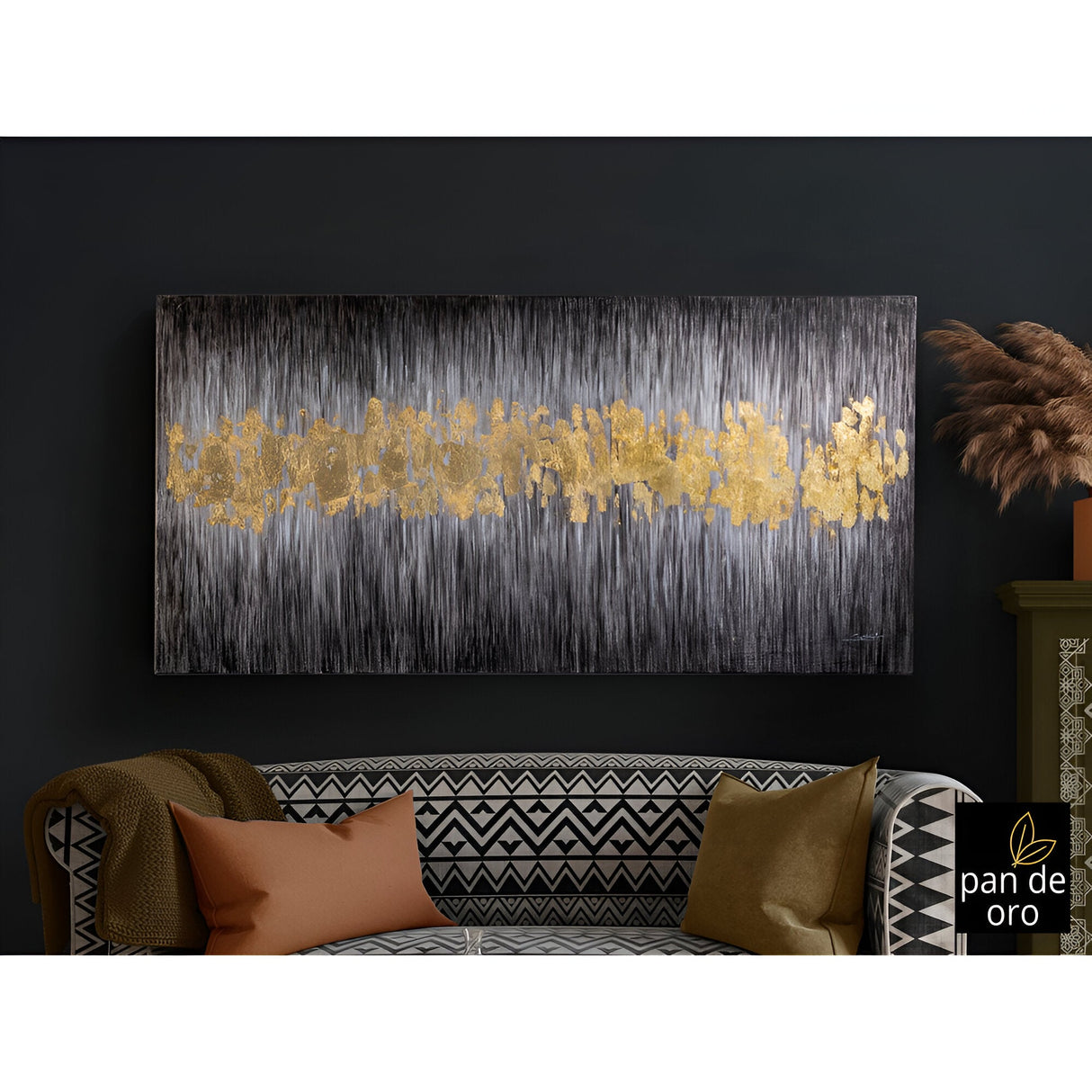 Sendero Gold Pulse Acrylic Painting - 80x160cm
