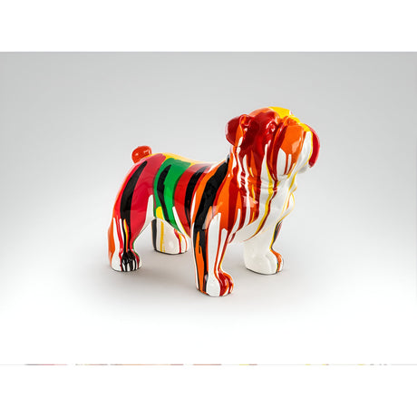 Otto Multicolour Stream Bulldog Outdoor Figurine - 41cm