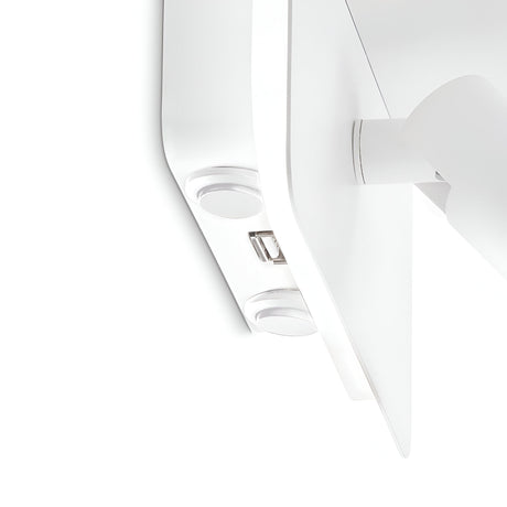 Close-up of the Gleon LED Wall Light 11.5W 3000K in white, showcasing its sleek design and minimalist features. The image presents the fixture against a white background, highlighting its adjustable light direction and contemporary style.