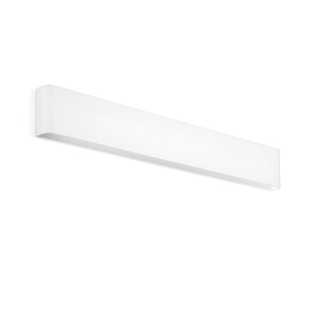 The Clarityx LED Wall Light 37W 3000K in white, measuring 61cm, is mounted on a white wall and delivers soft, even illumination. Its sleek and modern design showcases clean lines and a smooth surface, making it an energy-efficient lighting solution that contributes simple yet elegant modern decor to any space.