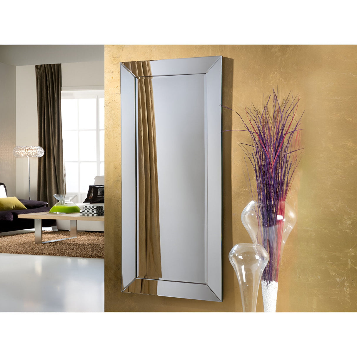 Roma Rectangle Wall Mirror Silver – 178X80cm