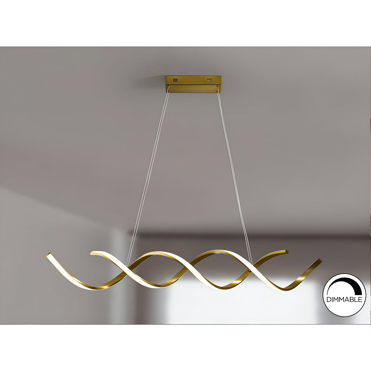 Dido Dimmable LED Island Suspension Light 33W 3000K - Gold