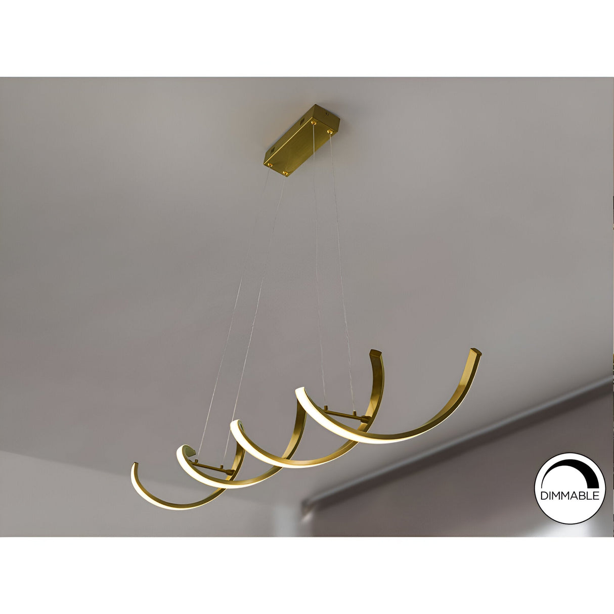 Dido Dimmable LED Island Suspension Light 33W 3000K - Gold
