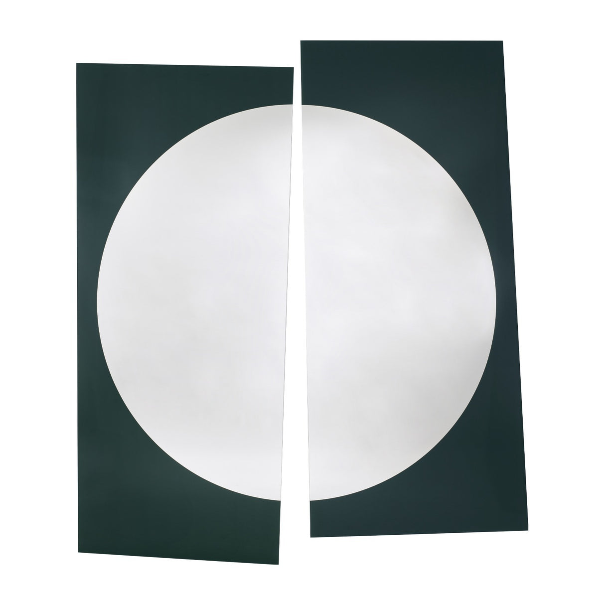 Noren Two Panel Green Printed Glass Wall Mirror 176cm