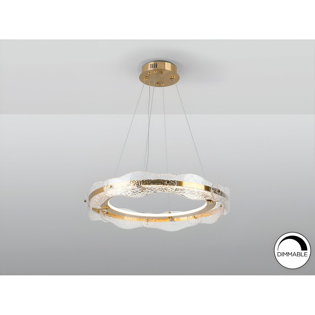 Lira LED Circular Suspension Light 42W 3000K - Brushed Gold