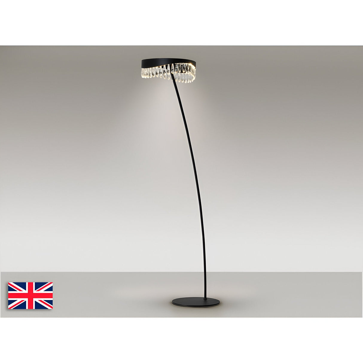Selene LED Crystal Floor Lamp 20W 3000K - Black