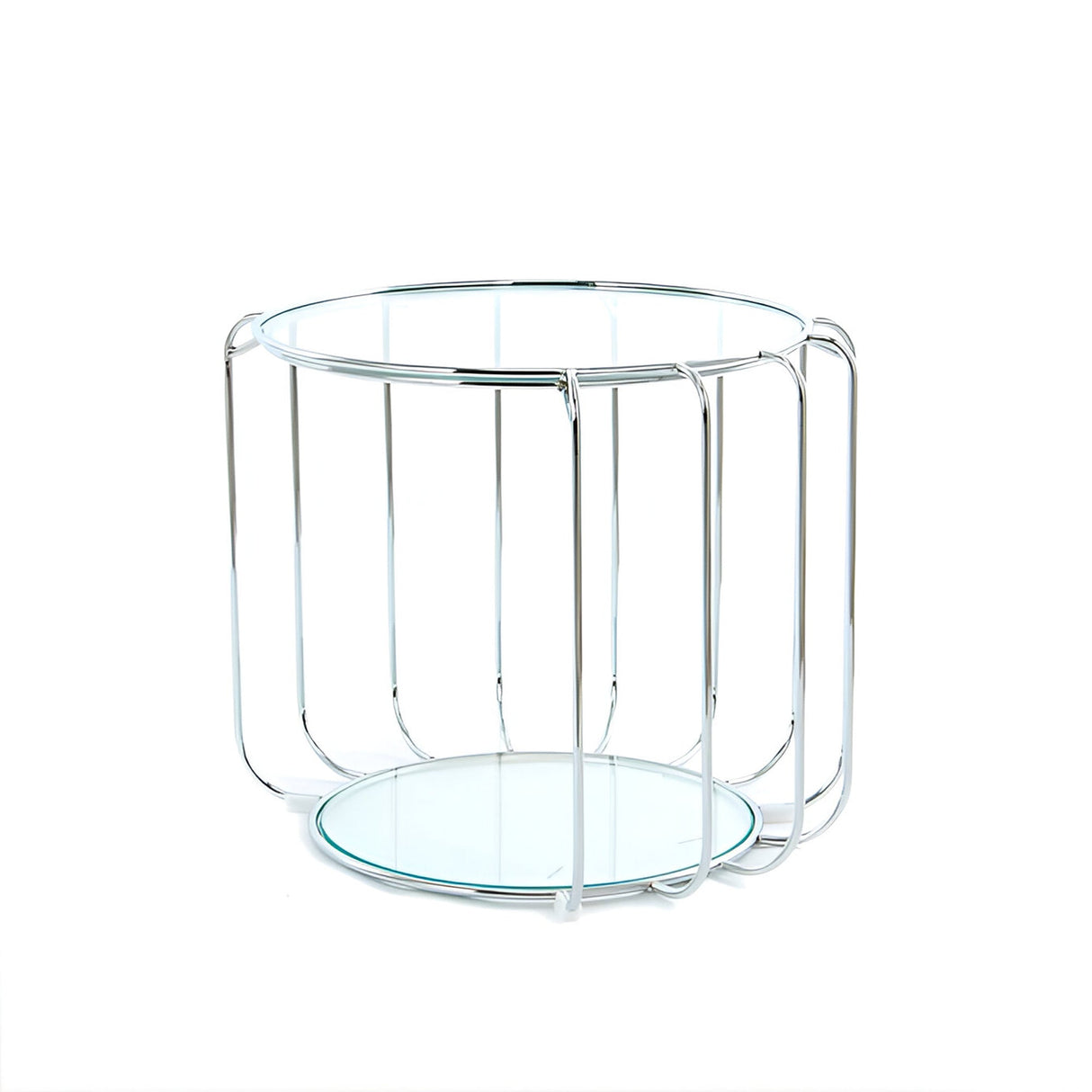 Ciros Stainless Steel & Glass Side Table - Transparent