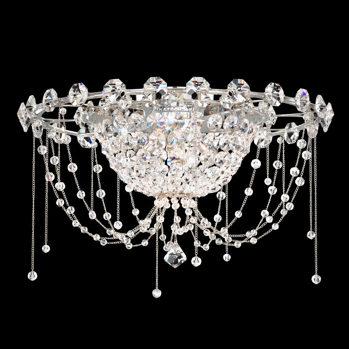 Amara 4 Light K9 Crystal Celling Light - Chrome