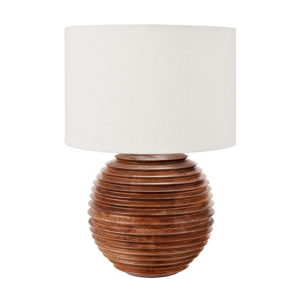 Pembury Brown Wash Large Turned Wood Table Lamp Base - 38cm