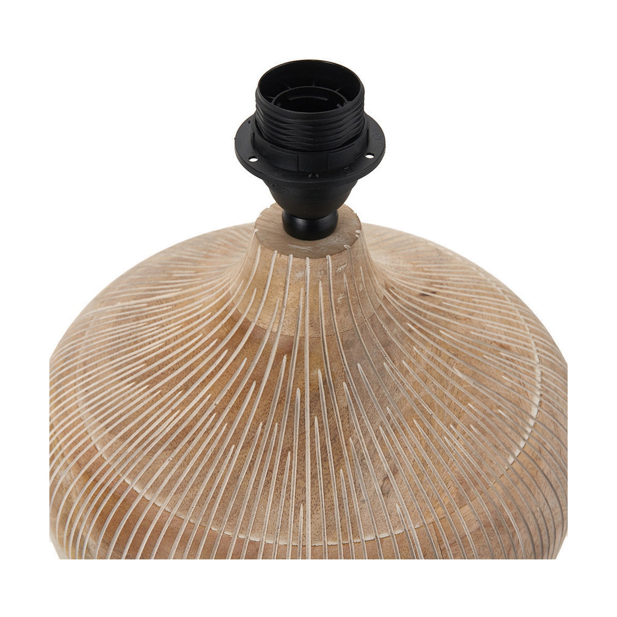 Taika White Wash Textured Wood Table Lamp Base - 42cm