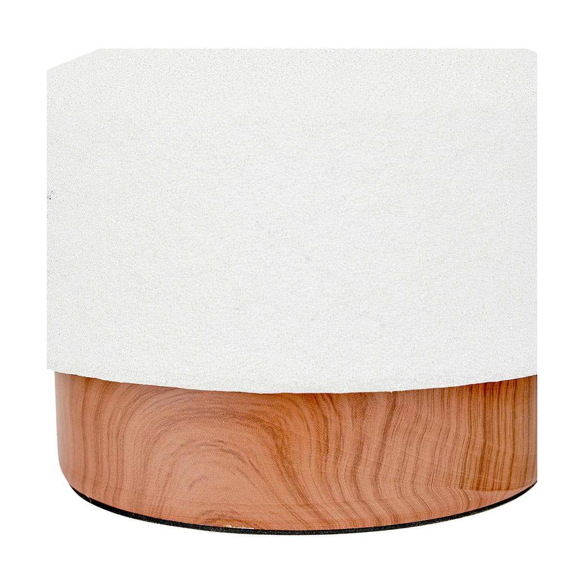 Elio White & Wood Effect Textured Ceramic Table Lamp - 43cm