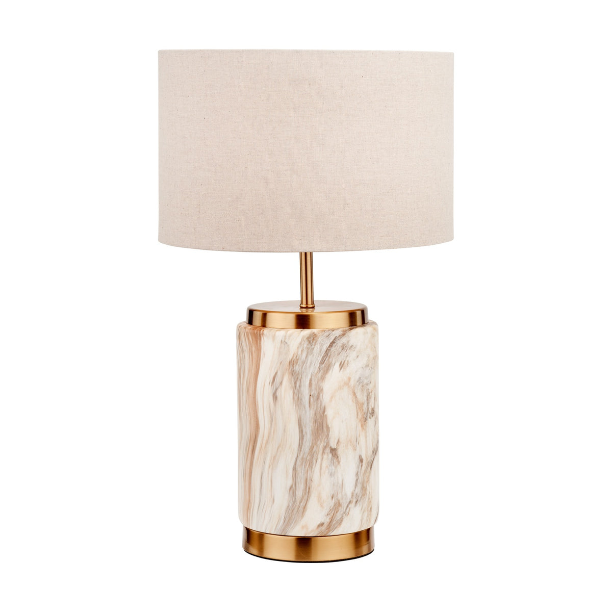 Carrara Stone Effect Ceramic Table Lamp - 48cm