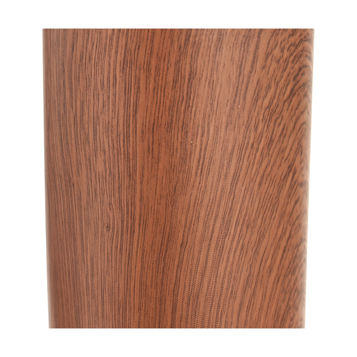 Close-up of the Carrara Wood Effect Ceramic Tall Table Lamp base, showing a cylindrical ceramic body with a brown wood-effect grain finish.
