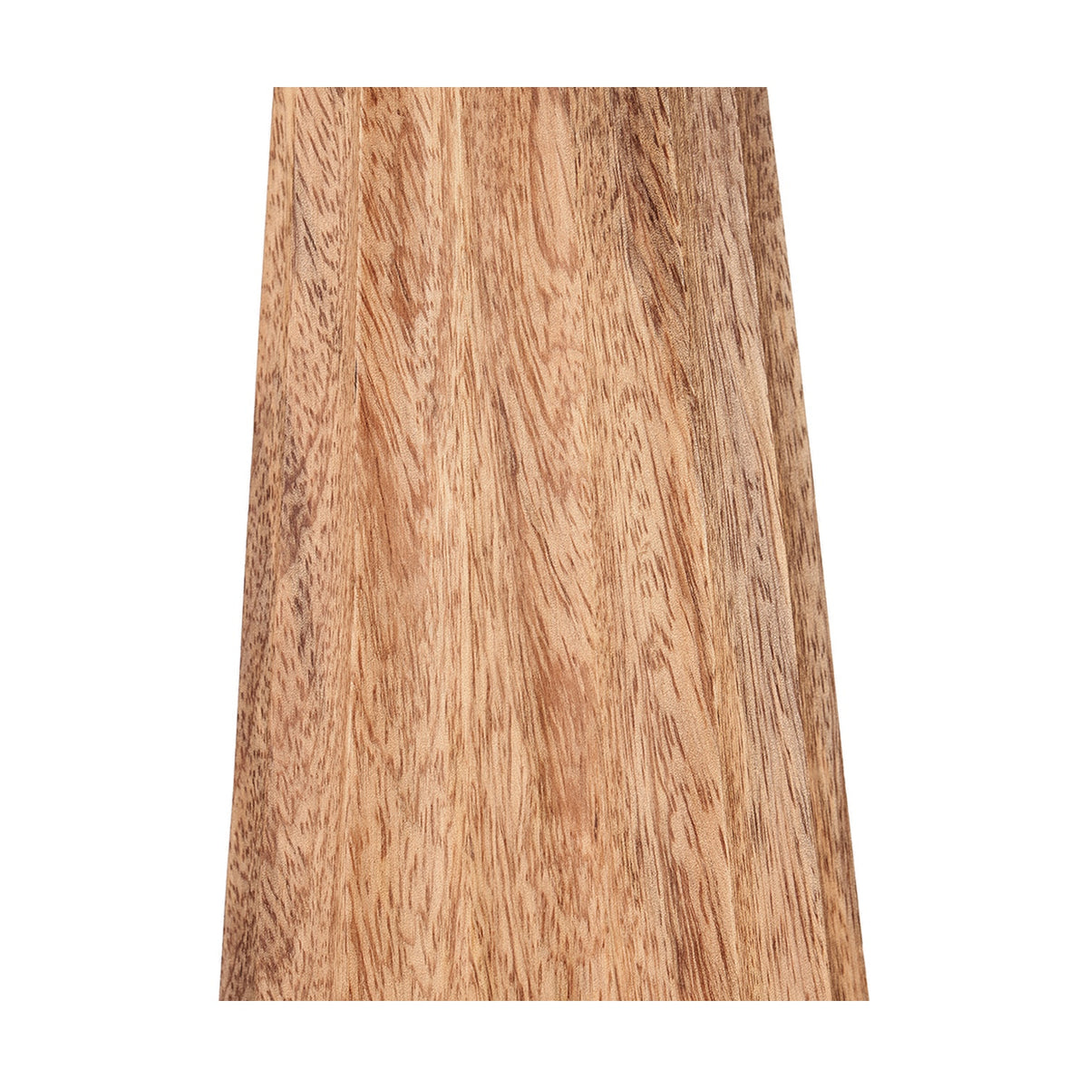 Close-up of the Draydon Mango Textured Cone Table Lamp base, showing natural wood grain with vertical ridged texture in warm tan tones.