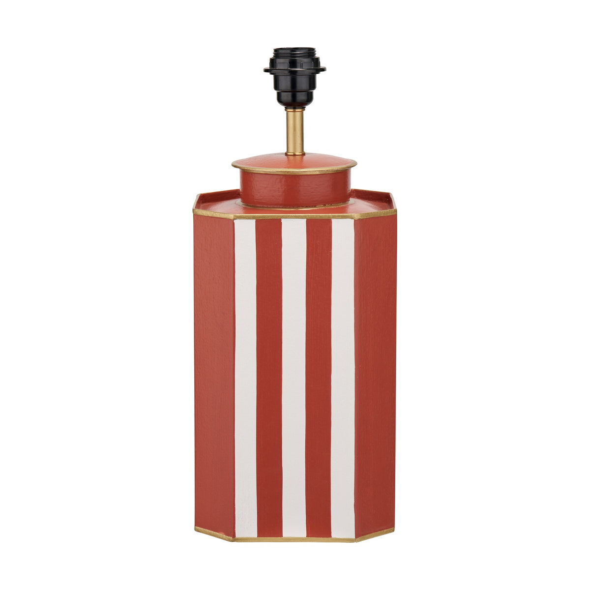 Raya Cinnamon & White Hand Painted Iron Table Lamp Base - 43cm