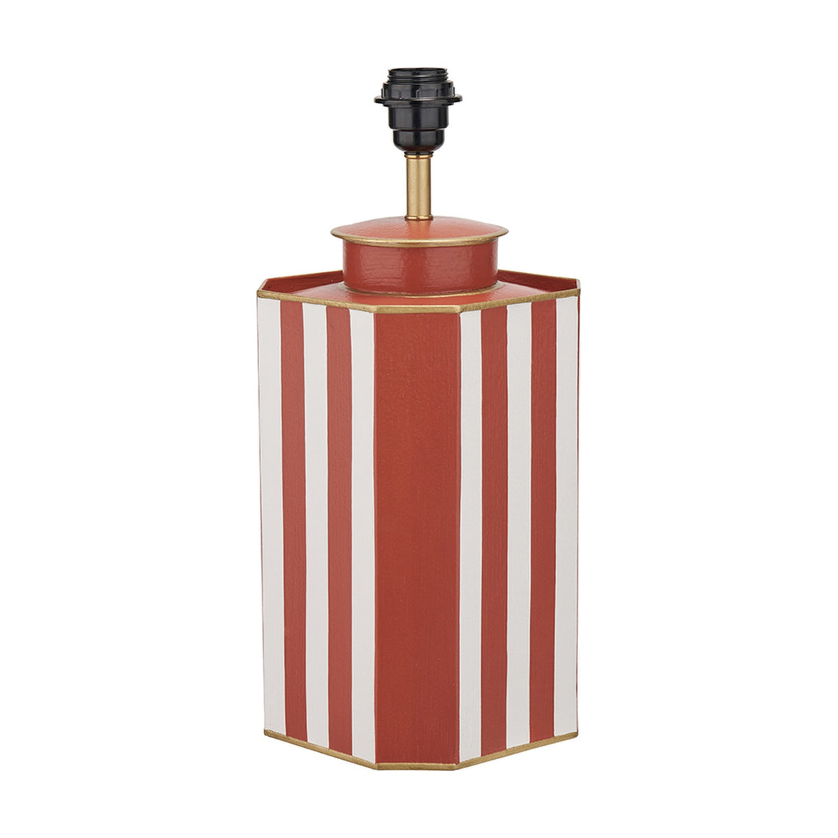 Raya Cinnamon & White Hand Painted Iron Table Lamp Base - 43cm