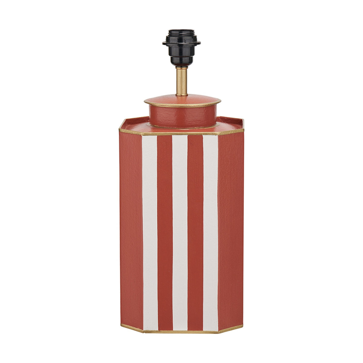 Raya Cinnamon & White Hand Painted Iron Table Lamp Base - 43cm