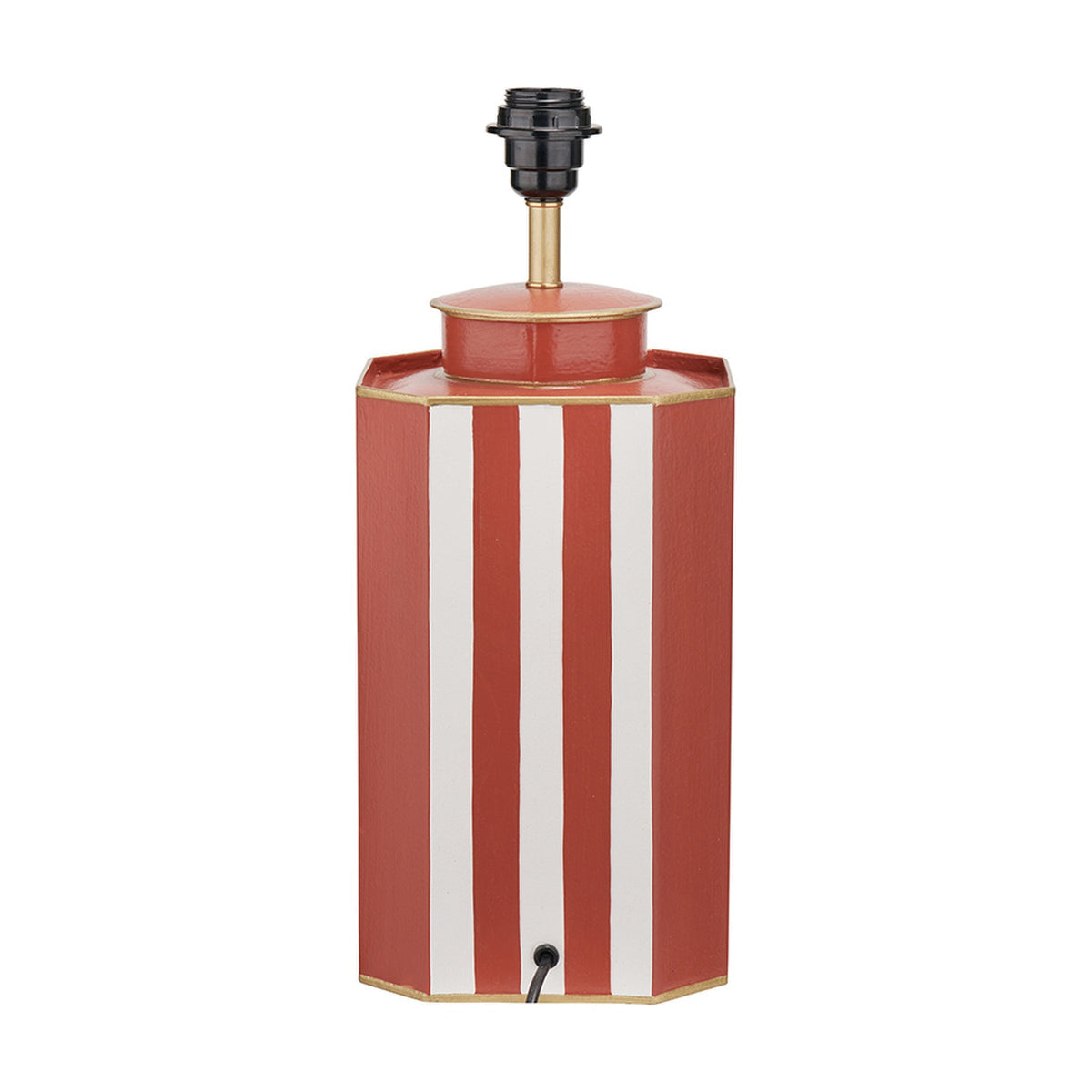 Raya Cinnamon & White Hand Painted Iron Table Lamp Base - 43cm