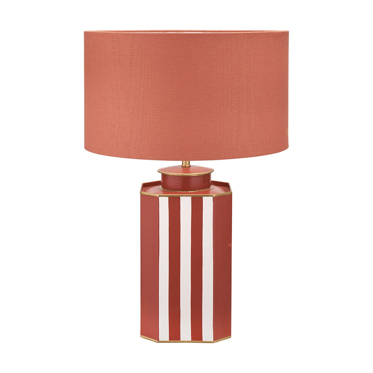 Raya Cinnamon & White Hand Painted Iron Table Lamp Base - 43cm