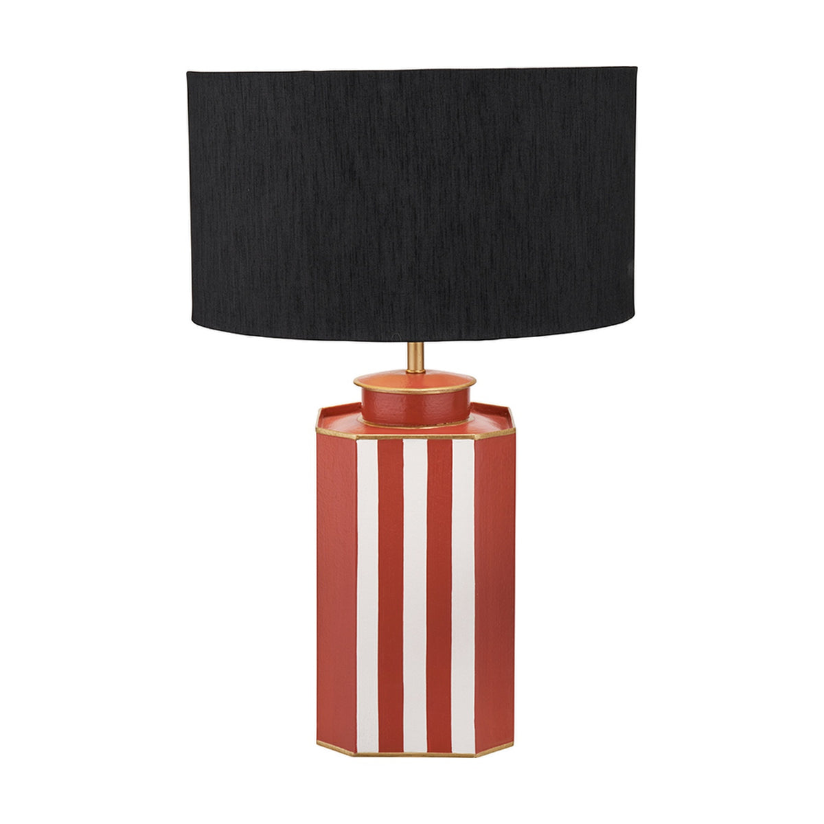 Raya Cinnamon & White Hand Painted Iron Table Lamp Base - 43cm