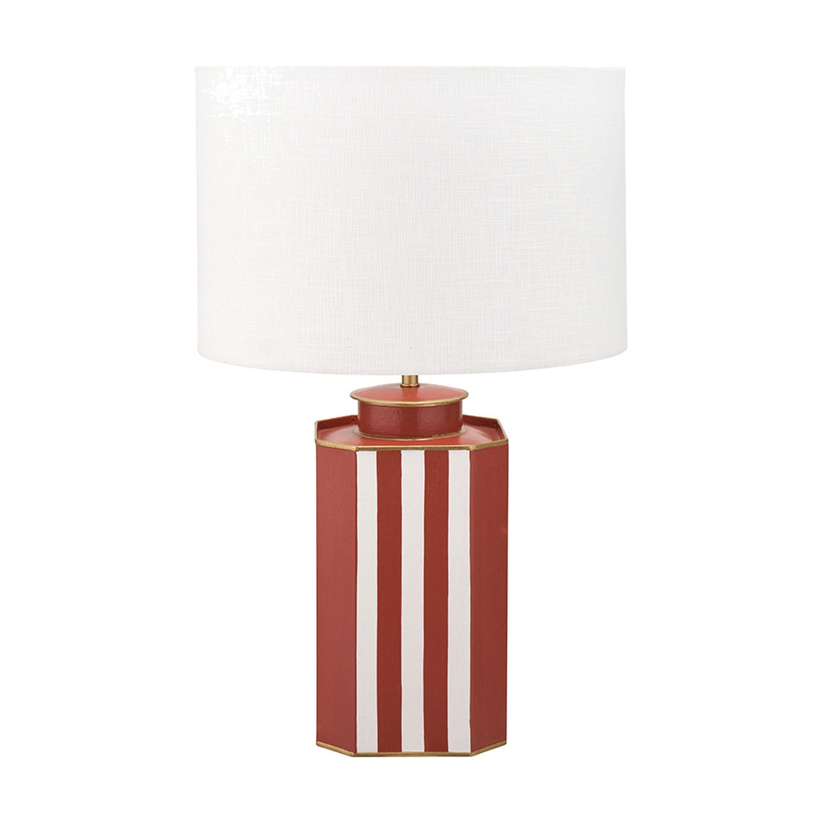 Raya Cinnamon & White Hand Painted Iron Table Lamp Base - 43cm