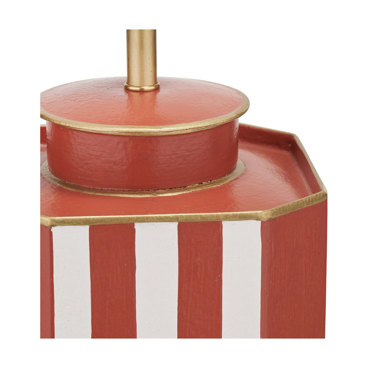 Raya Cinnamon & White Hand Painted Iron Table Lamp Base - 43cm