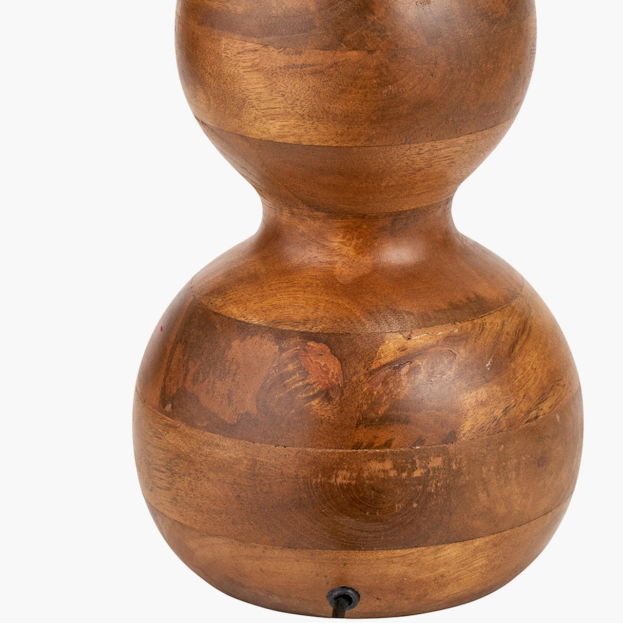 Nyari Brown Oiled Finish Mango 3 Ball Table Lamp with White Shade