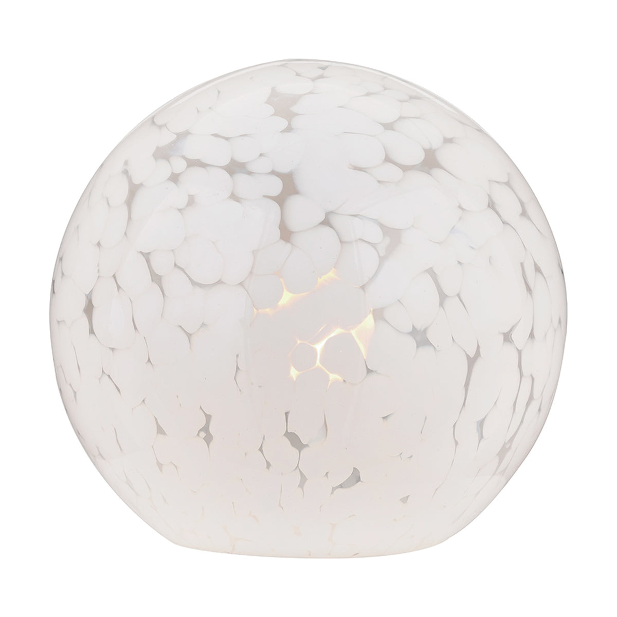 Aurora Speckled White Glass Spherical Table Lamp - 19cm