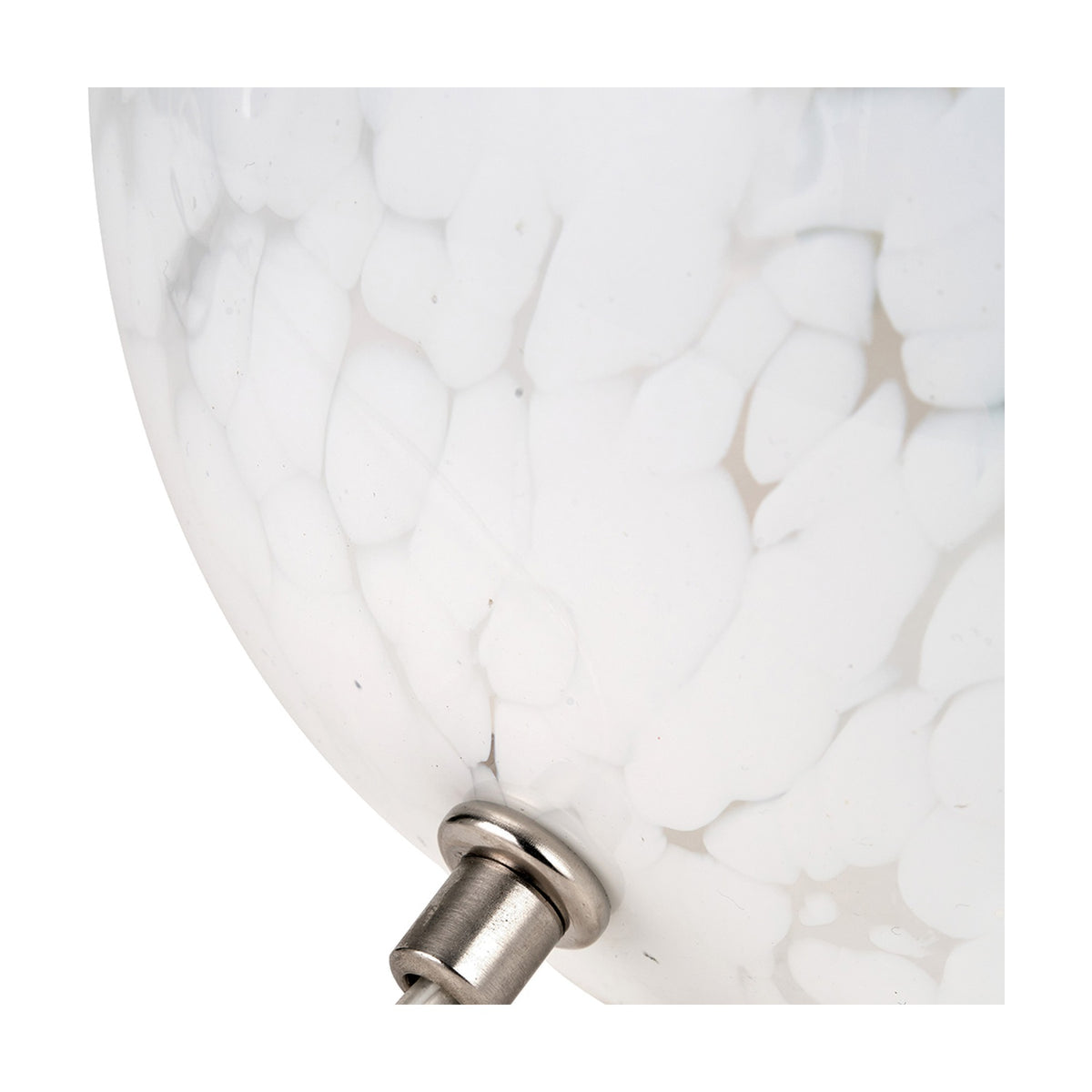 Aurora Speckled White Glass Spherical Table Lamp - 19cm