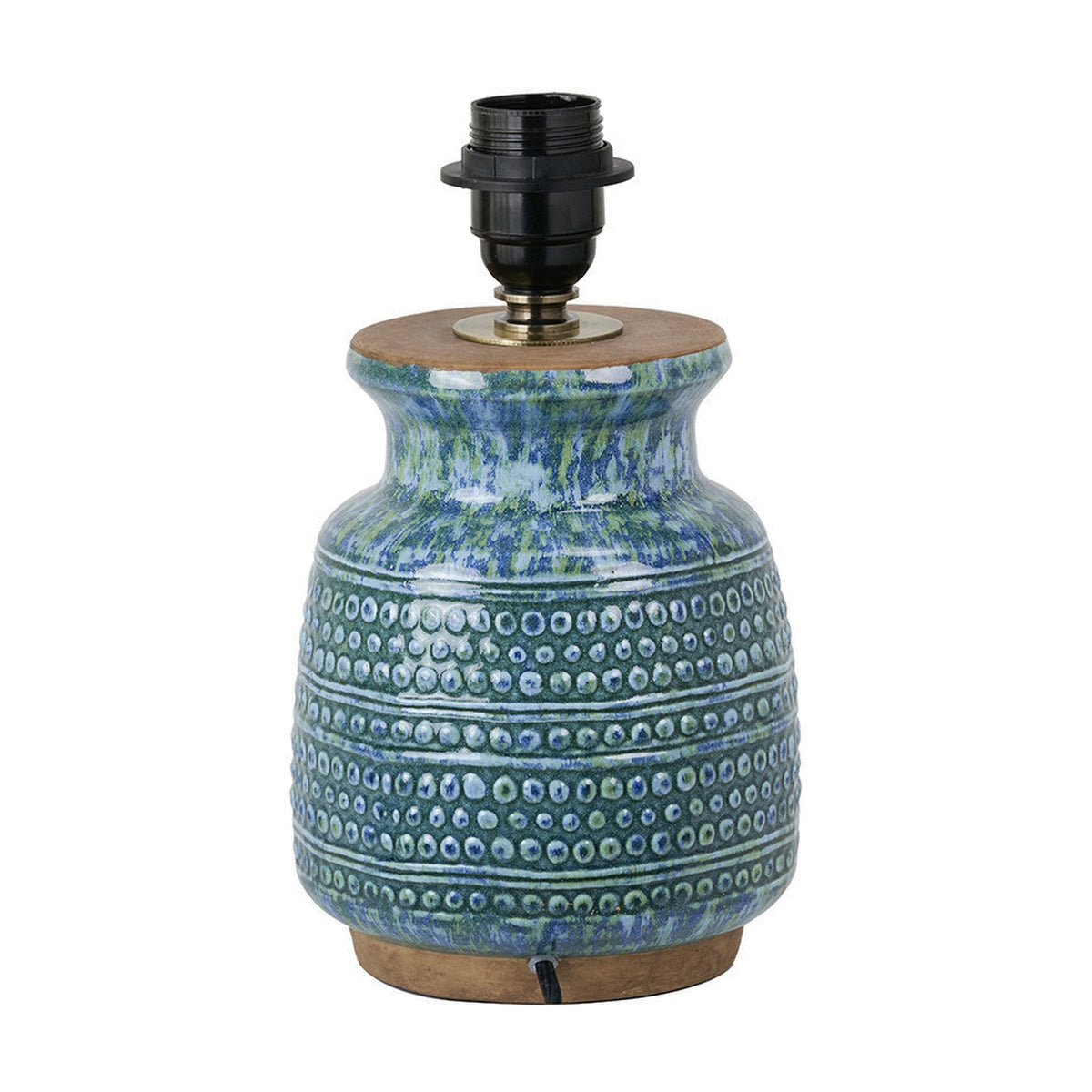Theano Dot Design Blue Glaze Table Lamp Base - 28cm