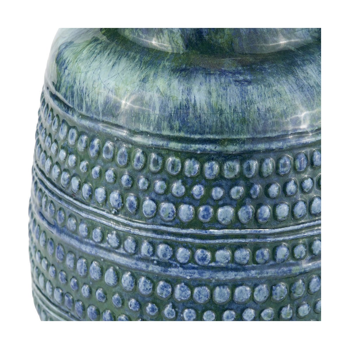 Theano Dot Design Blue Glaze Table Lamp Base - 28cm