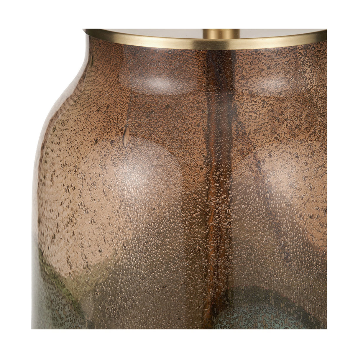 Valtellina Brown & Green Glass Table Lamp with Green Linen Tapered Shade
