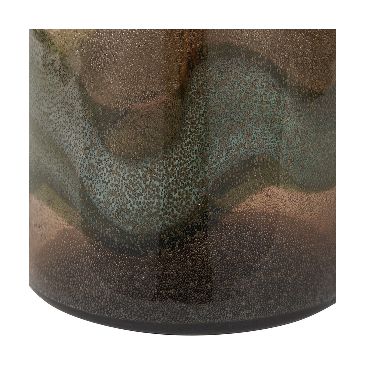 Valtellina Brown & Green Glass Table Lamp with Green Linen Tapered Shade