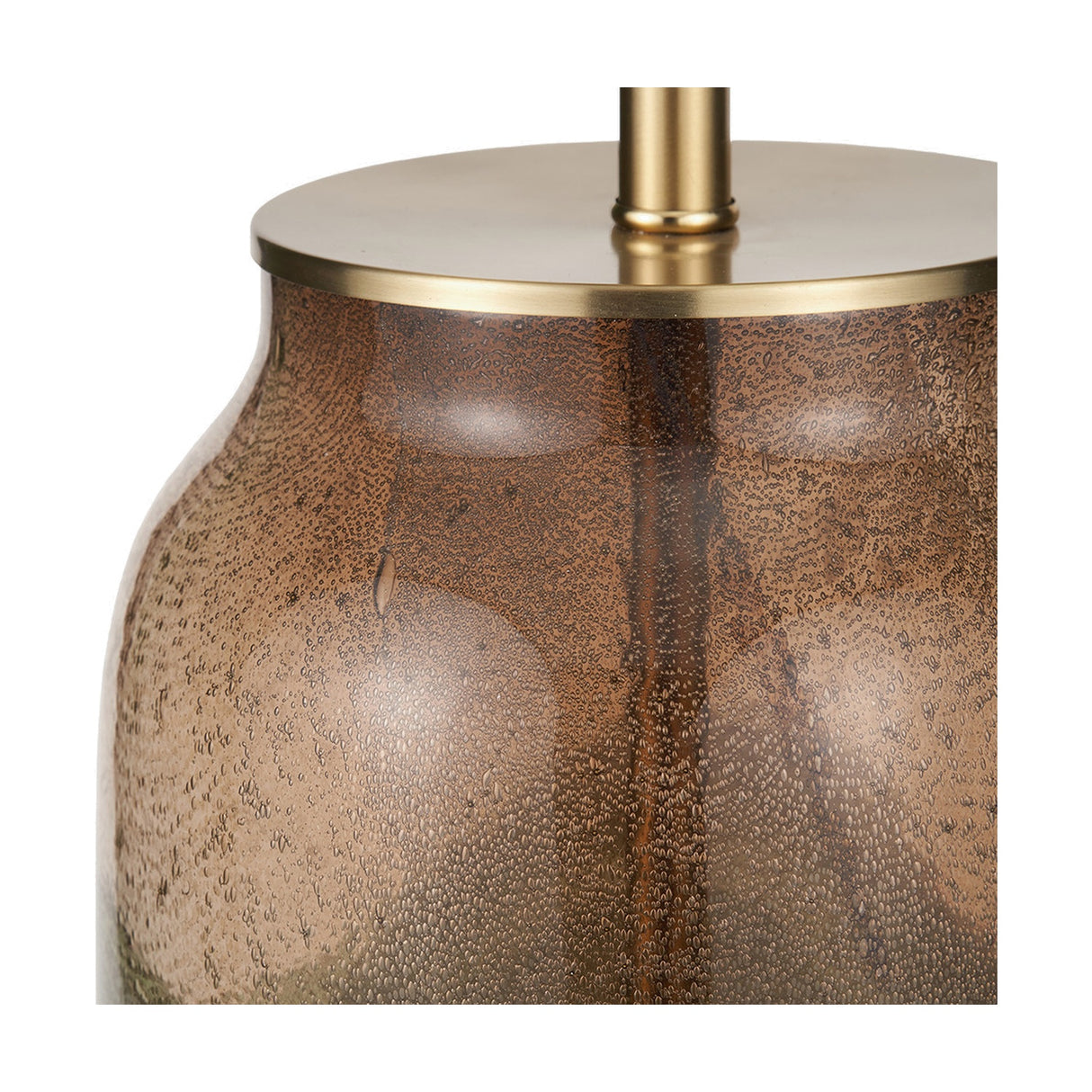 Valtellina Brown & Green Glass Table Lamp with Linen Cylinder Shade
