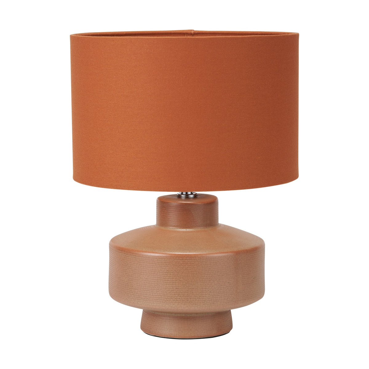 Elure Cinnamon Orange Crackle Effect Table Lamp - 38cm