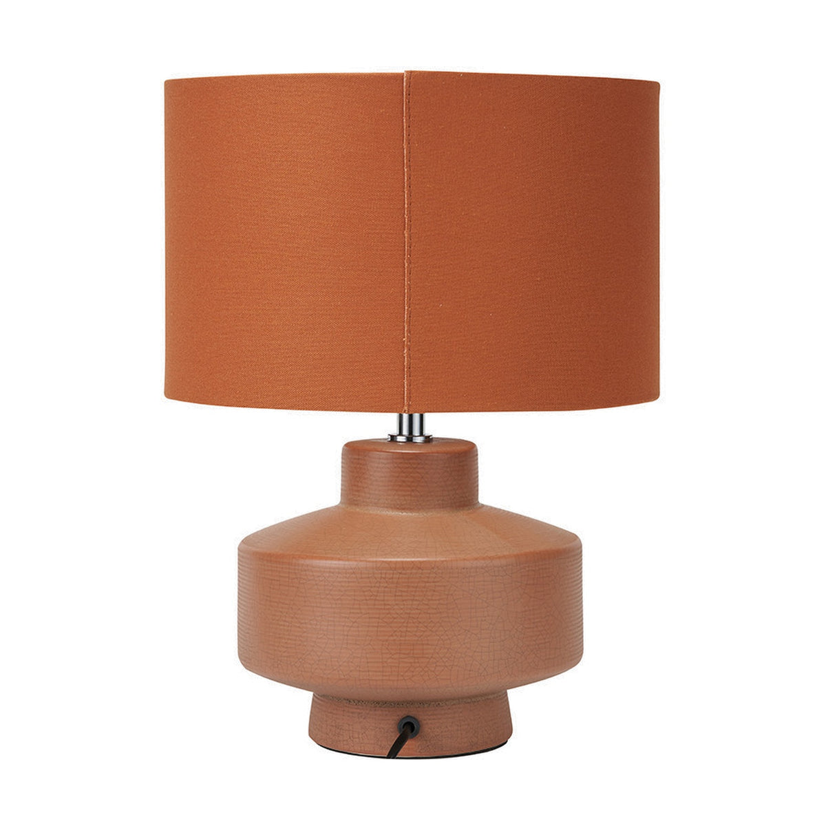 Elure Cinnamon Orange Crackle Effect Table Lamp - 38cm
