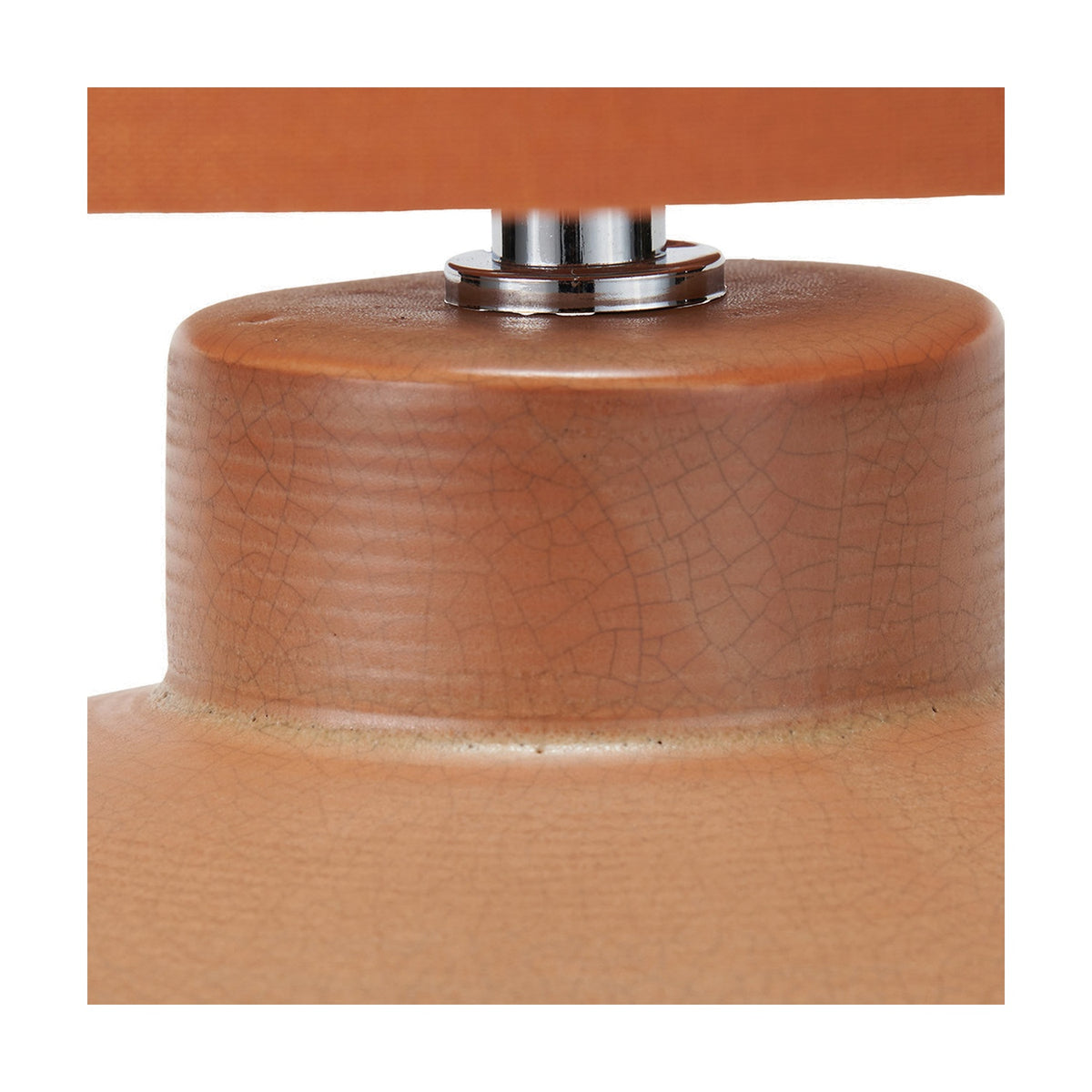 Elure Cinnamon Orange Crackle Effect Table Lamp - 38cm