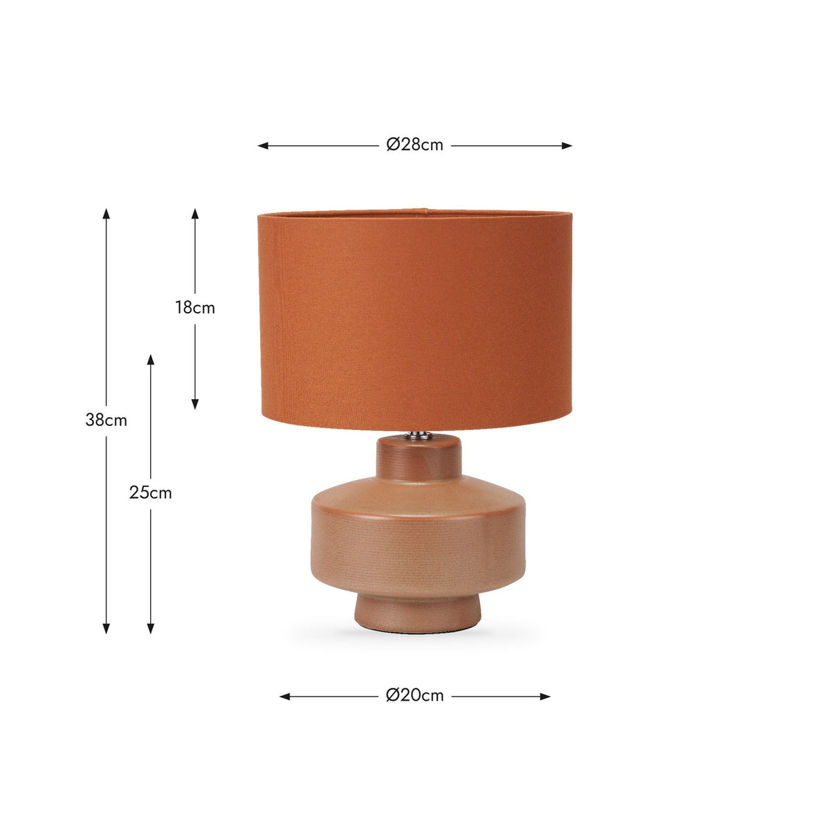 Elure Cinnamon Orange Crackle Effect Table Lamp - 38cm