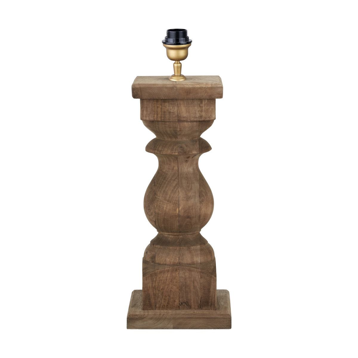 Kavya Antique Brown Turned Table Lamp Base - 54cm