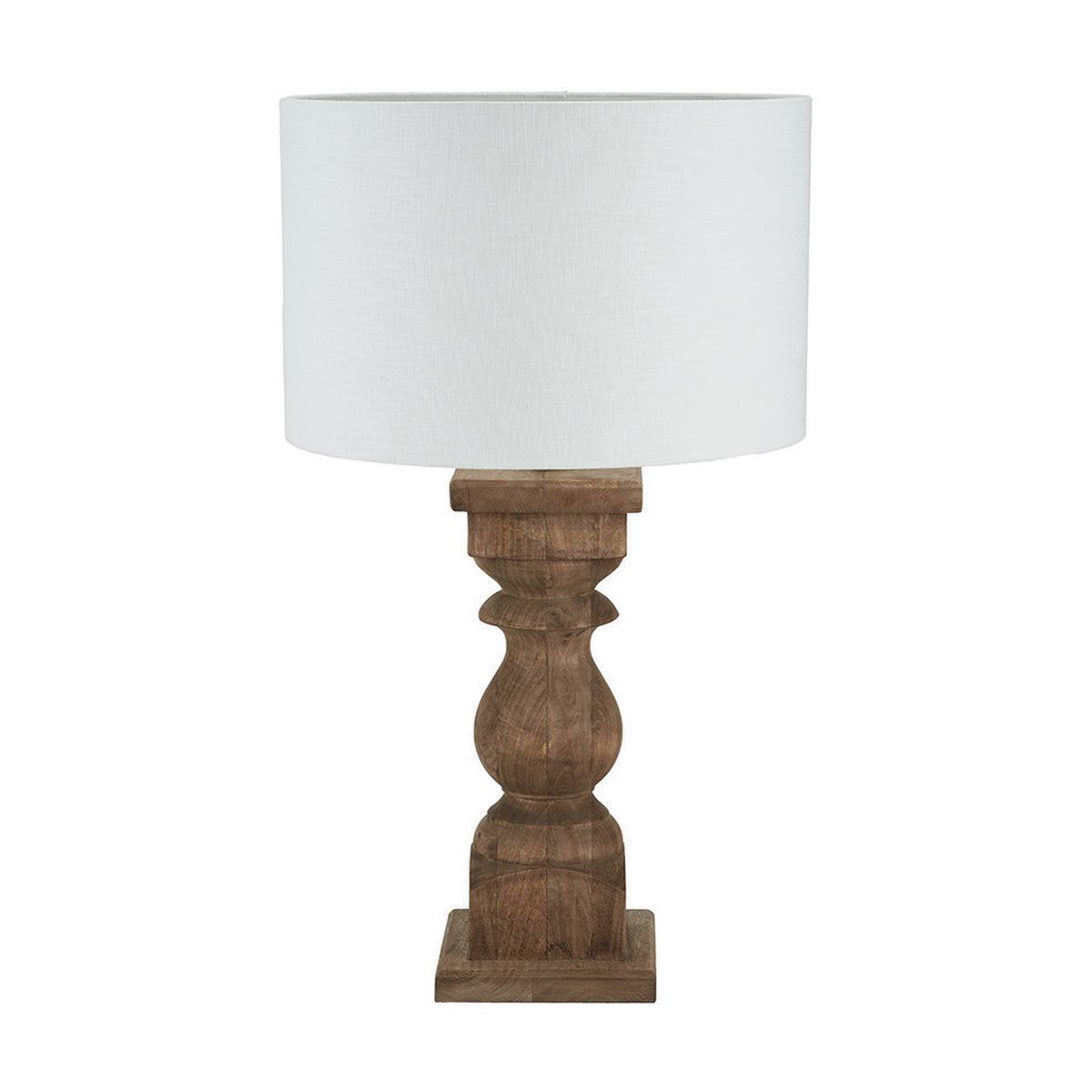 Kavya Antique Brown Turned Table Lamp Base - 54cm
