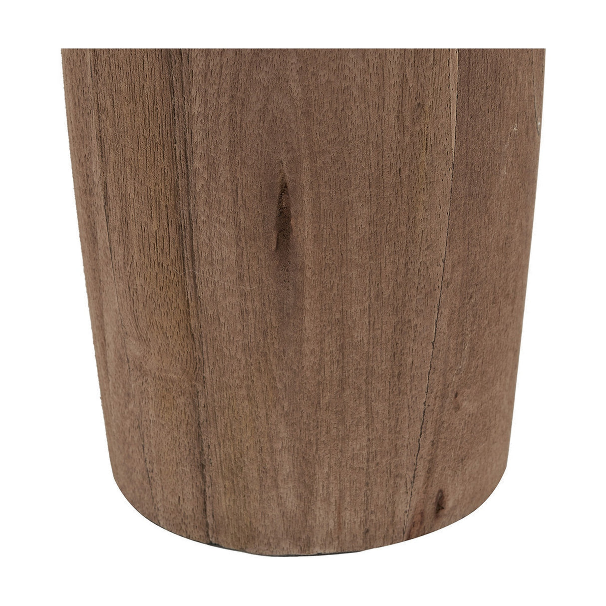 Inaya Natural Tapered Large Wood Table Lamp with Apricot Linen Shade