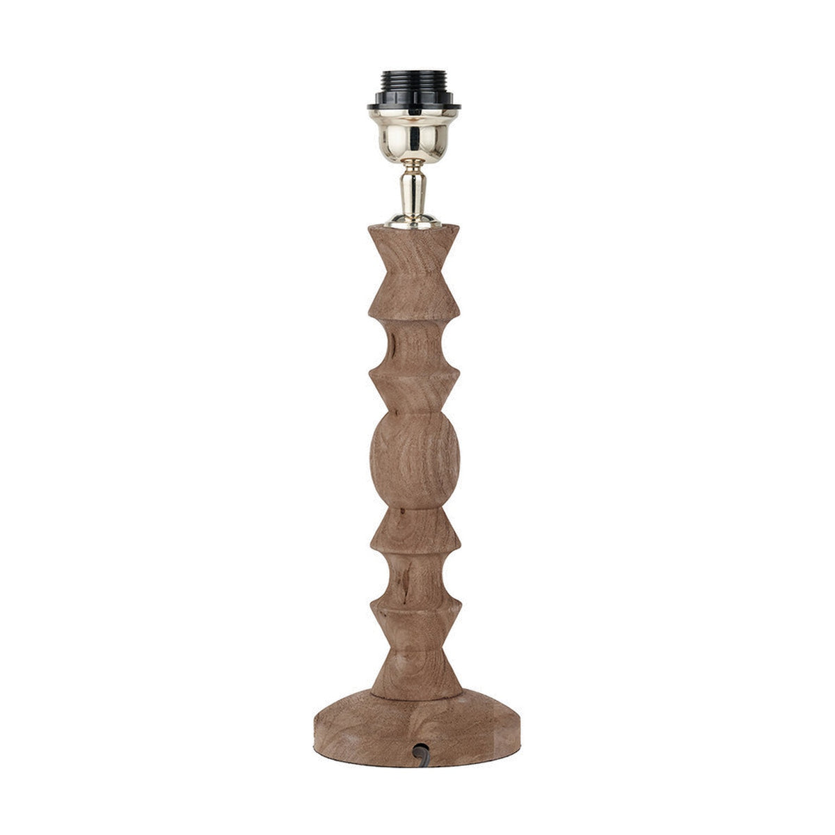 Ayra Natural Modernist Turned Wood Table Lamp Base - 40cm