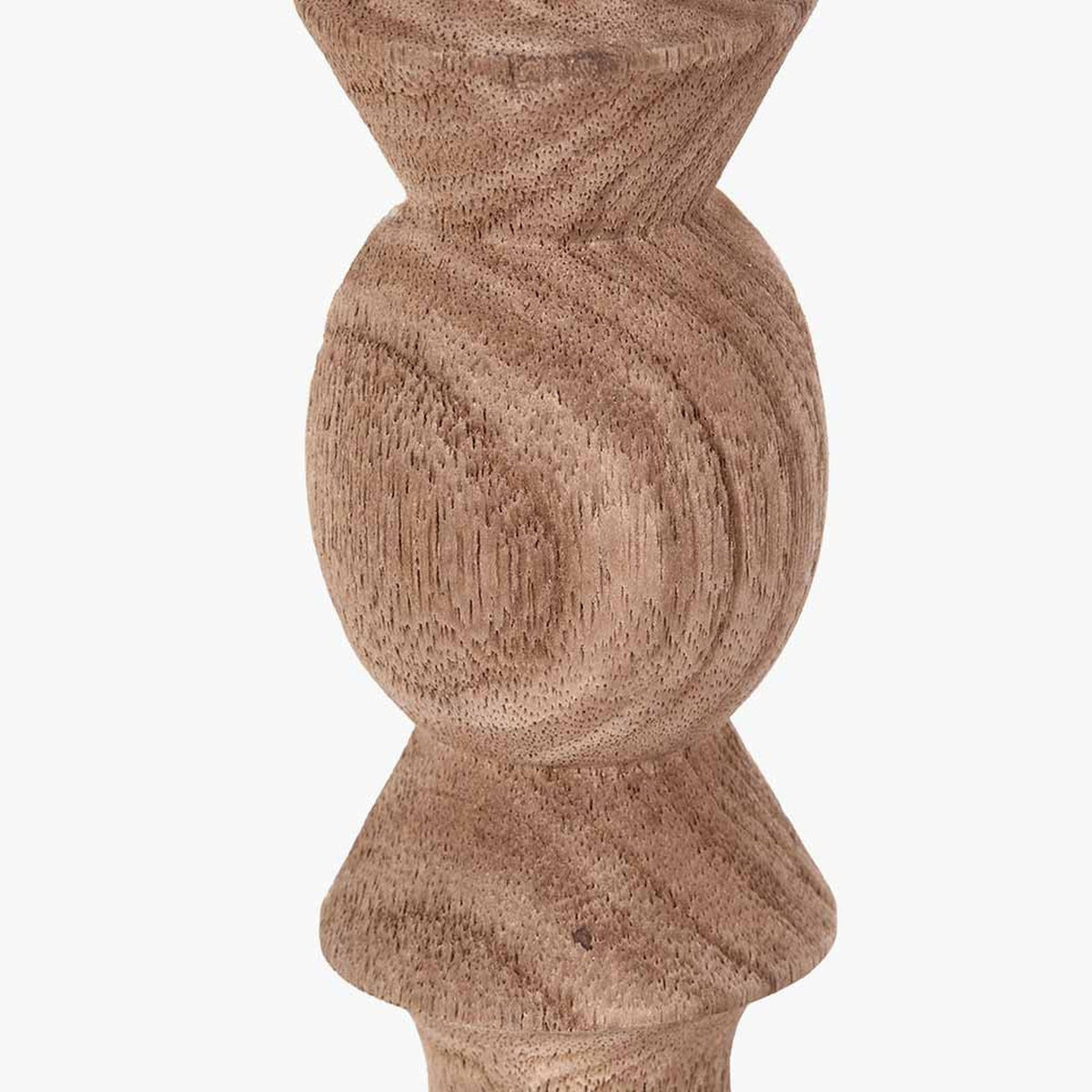 Ayra Natural Modernist Turned Wood Table Lamp Base - 40cm