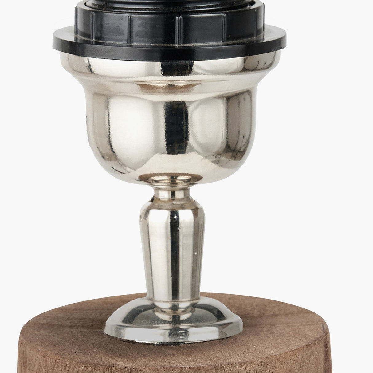 Esha Conical Wood Table Lamp with Linen Cylinder Shade - 59cm
