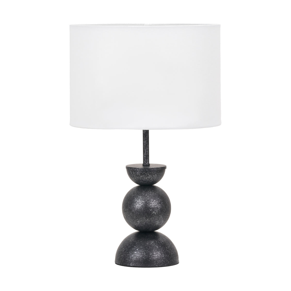 Vala Graphite Metal Textured Effect Ball Table Lamp - 49cm