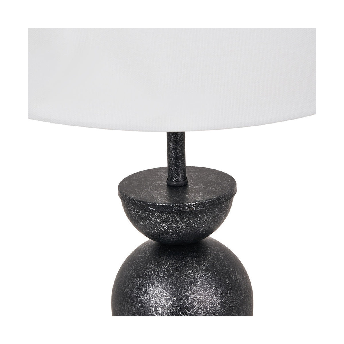 Vala Graphite Metal Textured Effect Ball Table Lamp - 49cm