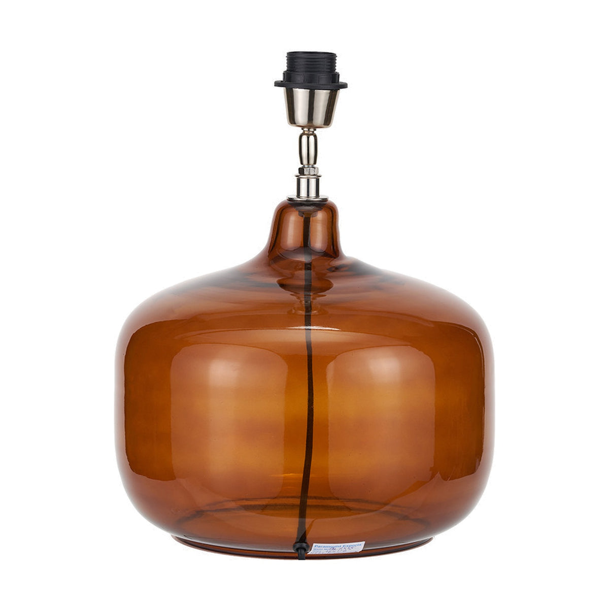 Corby Amber Glass Table Lamp Base - 39cm