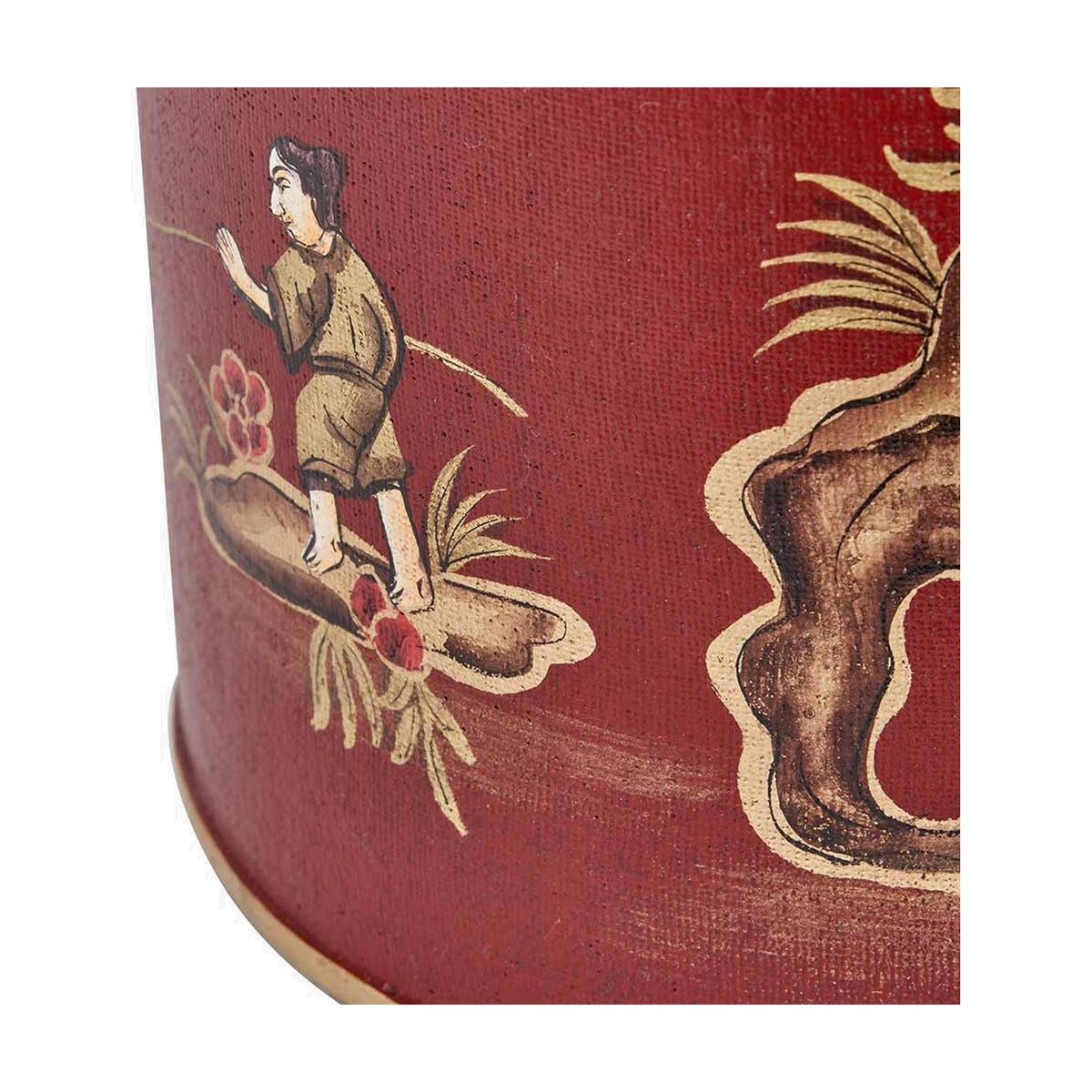 Landscape Red Hand Painted Iron Table Lamp Base - 40cm